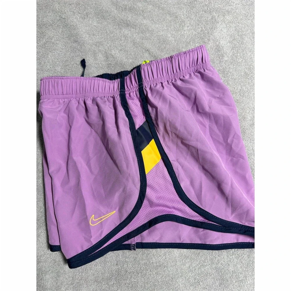 Nike Tempo Dri-FIT Running Shorts Womens XS Purple Colorblock Lined 3in